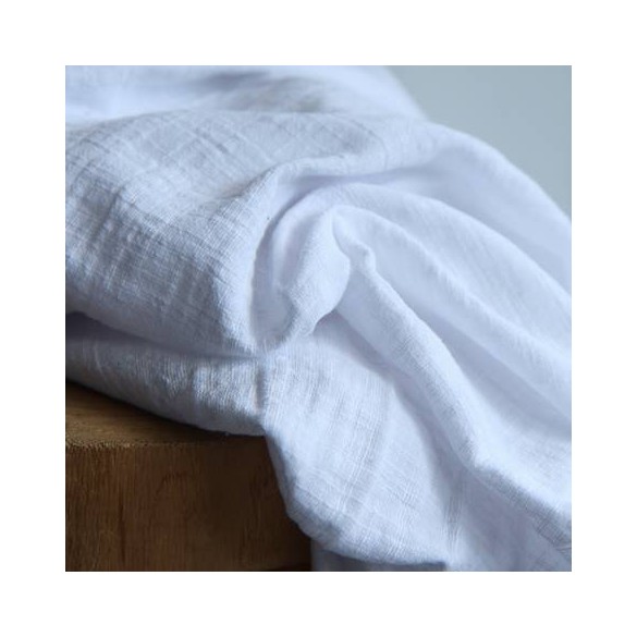 tissu double gaze - blanc