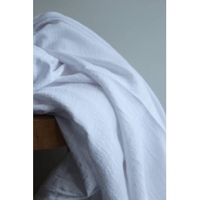 tissu double gaze blanc - un chat sur un fil