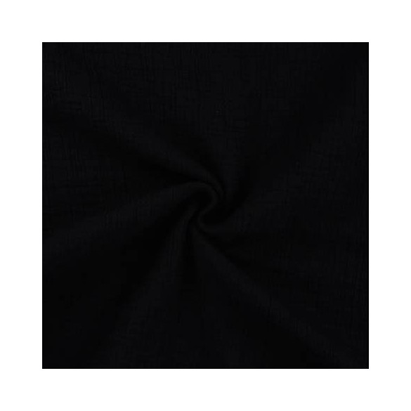 tissu en double gaze noir - coton et lin