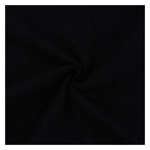 tissu en double gaze noir - coton et lin