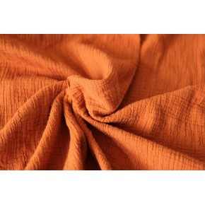 tissu en double gaze brique - coton et lin