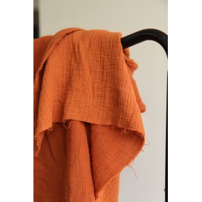 tissu double gaze brique - un chat sur un fil