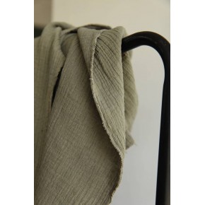 joli tissu double gaze lin et coton - un chat sur un fil