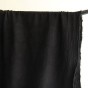coton et lin jacquard fleurs - noir