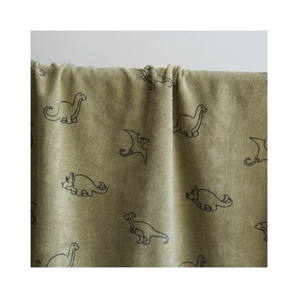 tissu éponge jersey - kaki clair