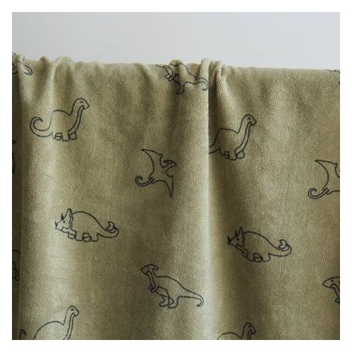 tissu éponge jersey - kaki clair