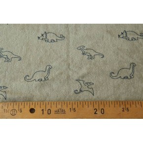 jersey éponge kaki clair dinosaures - un chat sur un fil