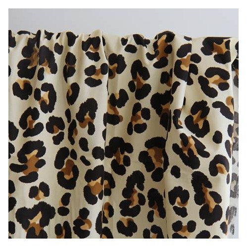 coton imprimé léopard beige et noir - un chat sur un fil coton imprimé léopard beige et noir - un chat sur un fil