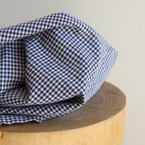 coton vichy marine et blanc
