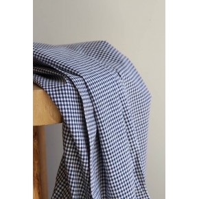 tissu upcyclé - vichy marine