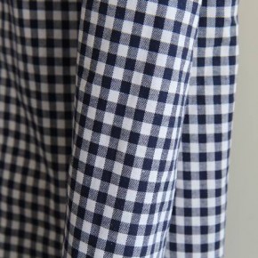 coton vichy marine et blanc