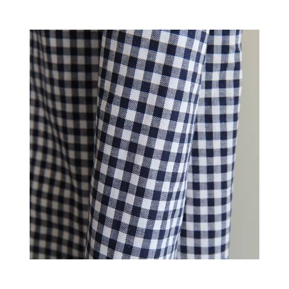 coton vichy marine et blanc