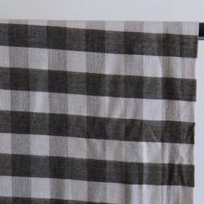viscose à carreaux lurex - noir et gris argenté