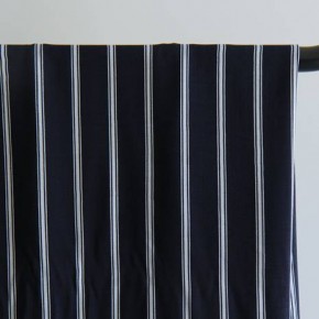 tissu viscose rayures - marine et blanc