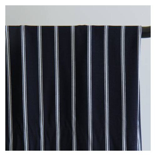 tissu viscose rayures - marine et blanc tissu viscose rayures - marine et blanc
