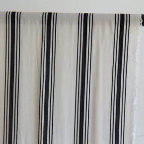 tissu viscose rayures - noir et blanc cassé