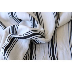 Tissu popeline de viscose - rayures