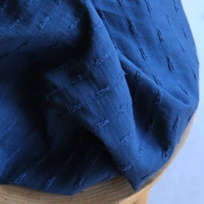 coton brodé BLEU - un chat sur un fil