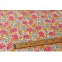 tissu indien block print artisanal - ocre et rose