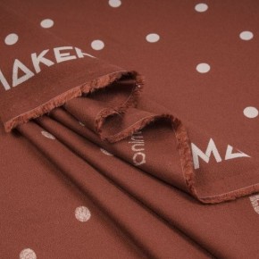 crêpe viscose à pois - sienne