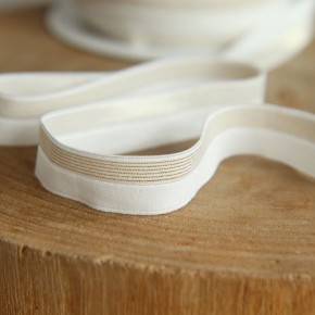 biais élastique blanc et doré