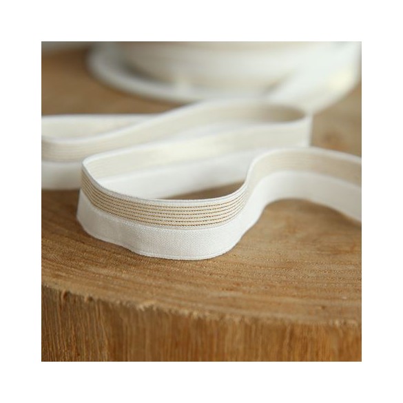 biais élastique blanc et doré