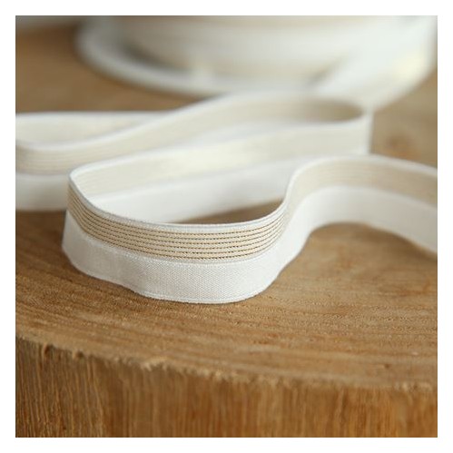 biais élastique blanc et doré