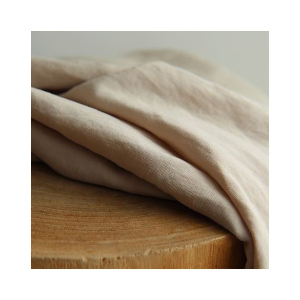 Tissu Lin et viscose beige clair