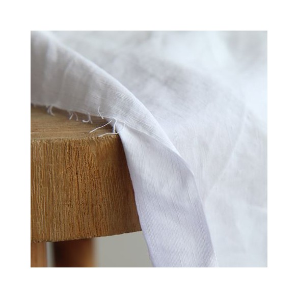 Tissu Lin et viscose - blanc