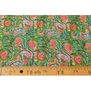 coton imprimé ethnique - un chat sur un fil