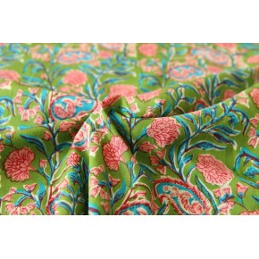 tissu coton imprimé - fleurs indiennes