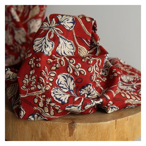 voile de coton fleuri - un chat sur un fil