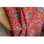 voile de coton imprimé - marine et rouge