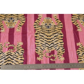 tissu coton indien tigre - rose et violet
