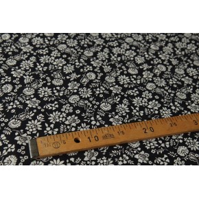 tissu crêpe de viscose - noir et écru