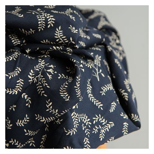 twill de viscose - marine et écru