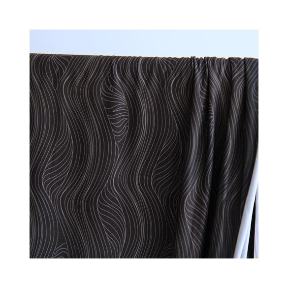 tissu jersey sport - noir et gris