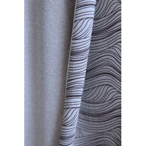 joli tissu gris et noir imprimé vagues - tissu sport