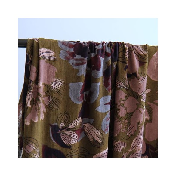 viscose imprimée - crêpe de viscose fleurs