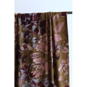 tissu crêpe de viscose - grandes fleurs