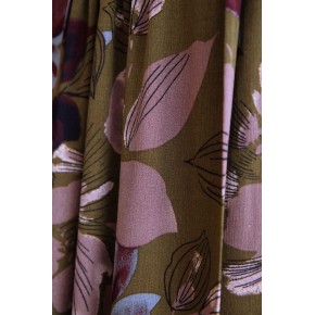 tissu viscose imprimée - un chat sur un fil