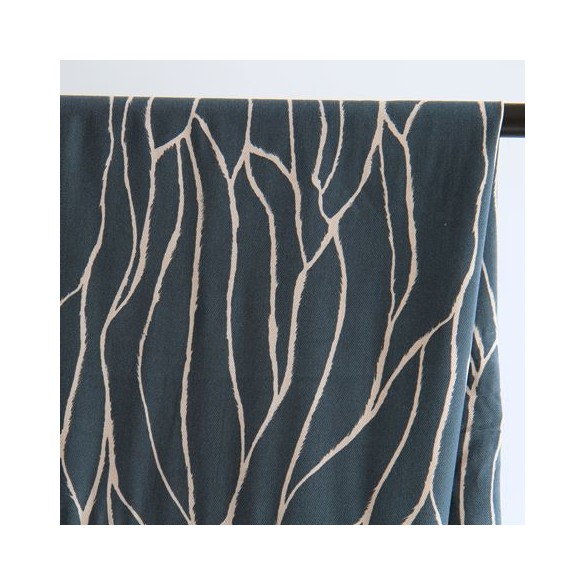 Twill de Viscose - un chat sur un fil