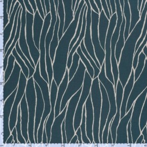 sergé de viscose bleu et écru - un chat sur un fil