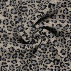 tissu sherpa maille bouclette - léopard
