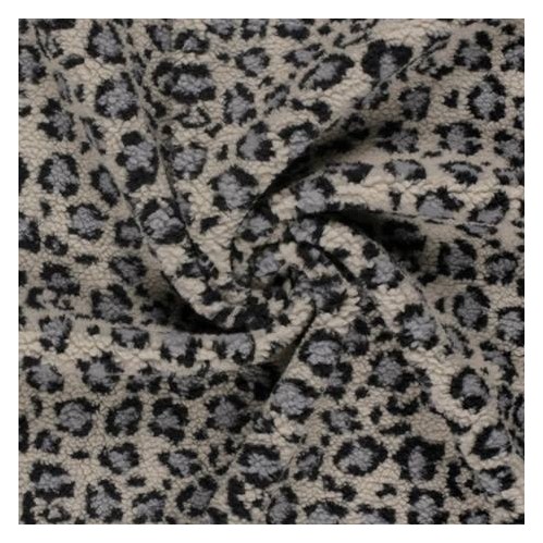 tissu sherpa maille bouclette - léopard