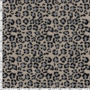 tissu sherpa léopard gris bleu - un chat sur un fil