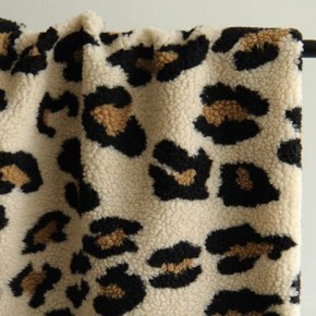 tissu sherpa maille bouclette - léopard