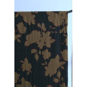 satin de viscose noir et kaki - un chat sur un fil