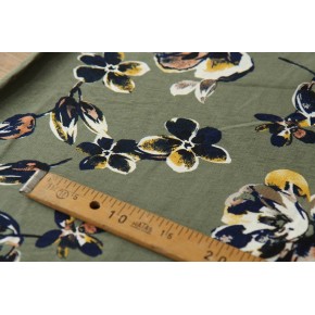 tissu polyviscose - kaki