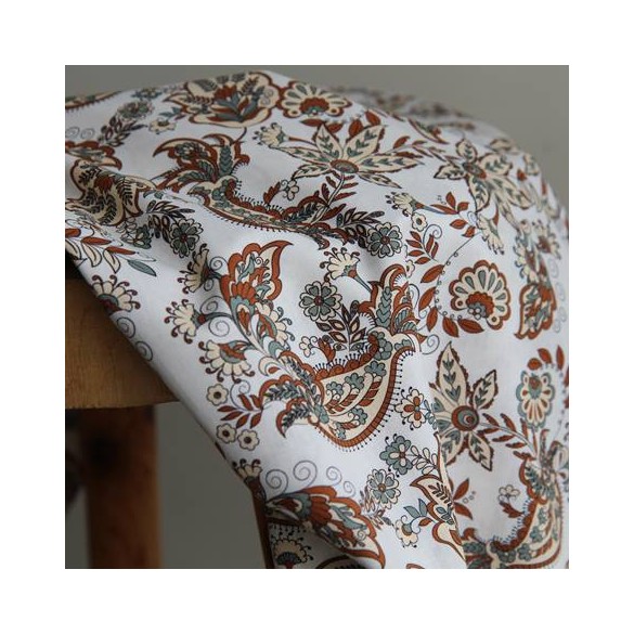 coton imprimé paysley - un chat sur un fil